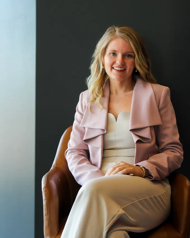 Willow Waldock, CPA, seated in a client meeting space in Fort Worth